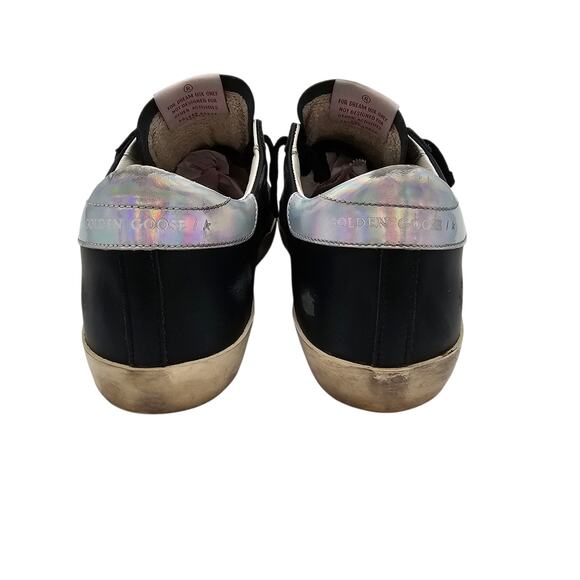Golden Goose Superstar Nordstrom Black Leather Iridescent Star Size 38 US 8 - Picture 4 of 9
